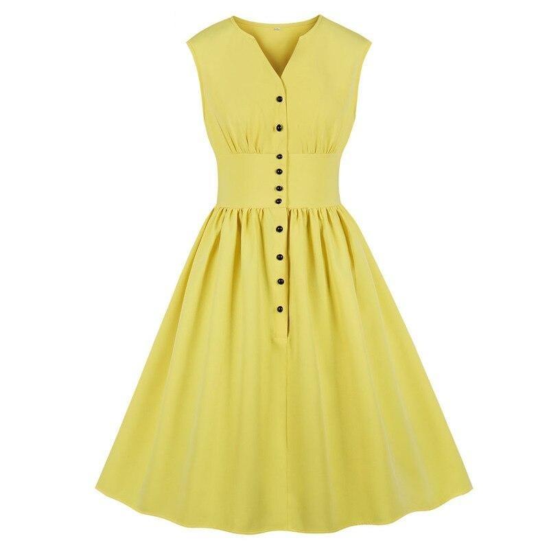 Rochie Vintage Plus Size Galben Pastel