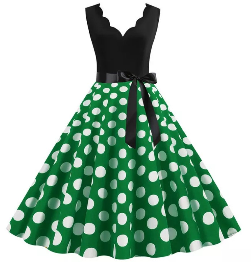 Rochie Vintage Marime Plus Buline Colorate