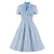 Rochie Vintage Cu Dungi Albastre Marimi Mari