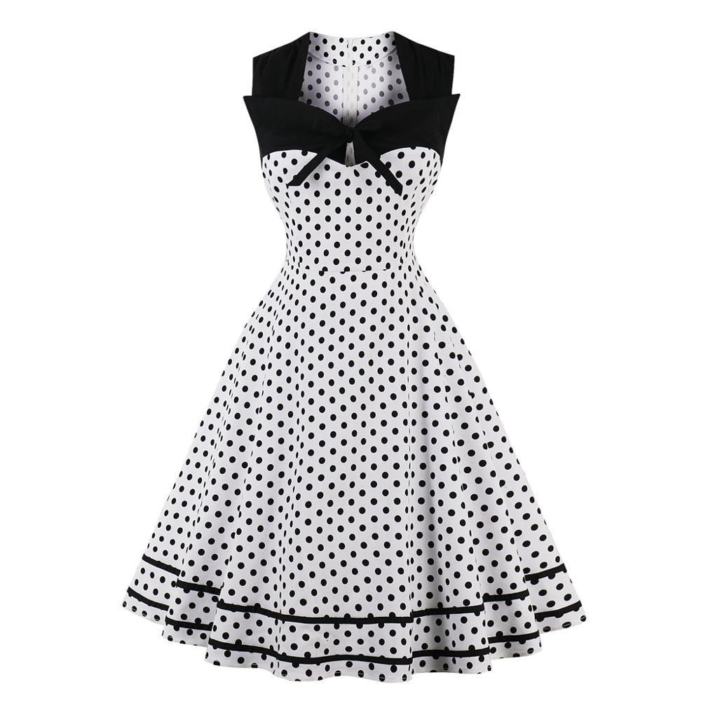 Rochie Retro Vintage Plus Size Albă