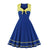 Rochie Vintage Plus Marime Retro Galben Albastru