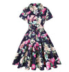 Rochie Vintage Cu Flori Rockabilly Marimi Mari