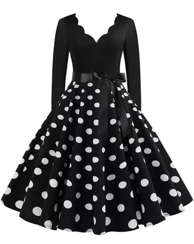 Rochie Vintage Plus Size Rockabilly Buline Negre