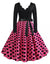 Rochie Vintage Rockabilly Cu Buline Plus Size Roz