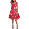 Rochie Vintage Plus Size Red Skull