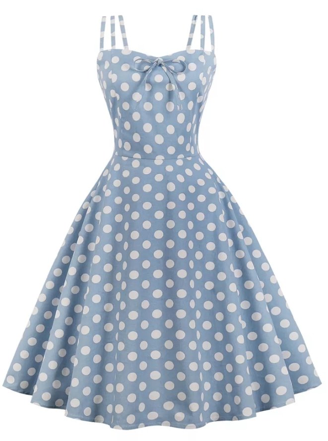 Rochie Vintage Plus Size Sexy Albastra