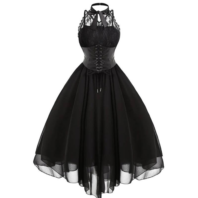 Rochie Vintage Plus Size Steampunk Neagra