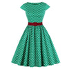 Rochie Vintage Cu Centura Verde De Marime Plus