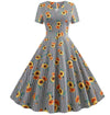 Rochie Vintage Cu Dungi Gri