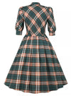 Rochie Vintage Cu Carouri De Iarnă