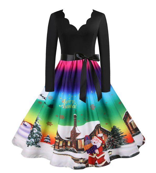Rochie De Crăciun Vintage Winter Sky
