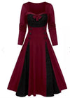 Rochie Vintage Iarna Plus Marime Rosie