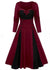 Rochie Vintage Iarna Plus Marime Rosie