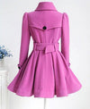 Rochie Vintage De Iarna Din Lana Roz