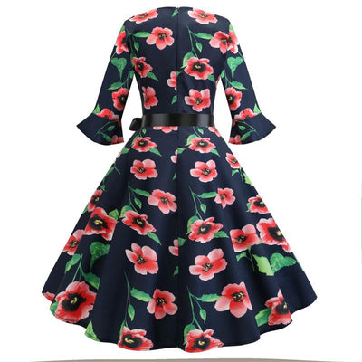 Rochie Vintage Black Winter Poppies