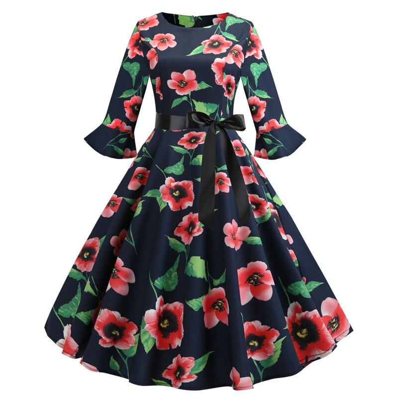 Rochie Vintage Black Winter Poppies