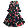 Rochie Vintage Black Winter Poppies