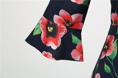 Rochie Vintage Black Winter Poppies