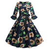 Rochie De Iarnă Florală Neagră De Epocă