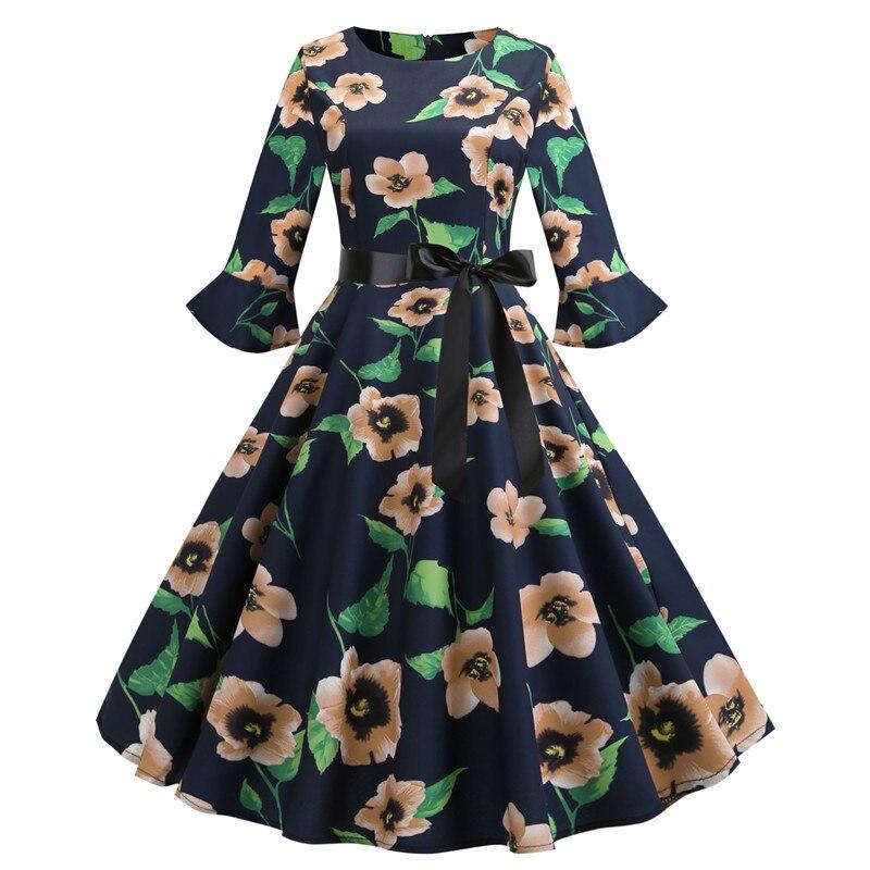 Rochie De Iarnă Florală Neagră De Epocă