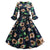 Rochie De Iarnă Florală Neagră De Epocă