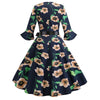 Rochie De Iarnă Florală Neagră De Epocă