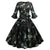 Rochie Vintage Neagra Cu Flori De Iarna