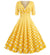 Rochie Vintage Din Bumbac Galben Cu Buline