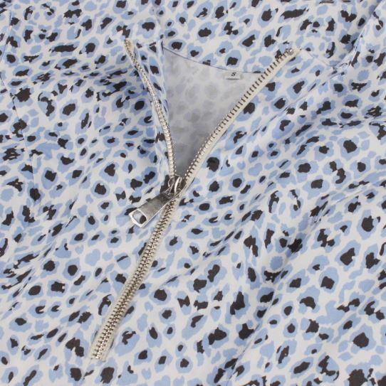 Rochie Vintage Albastră Leopard