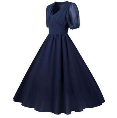 Rochie Albastră De Epocă Lungă Anii 50
