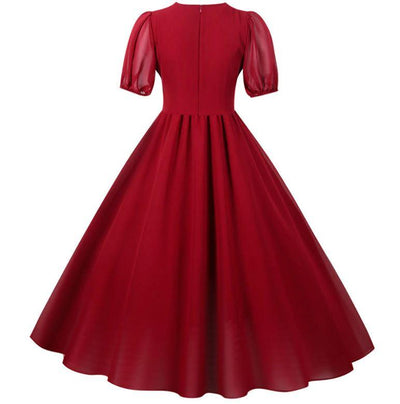 Rochie Lungă Vintage Anii 50 Bordeaux