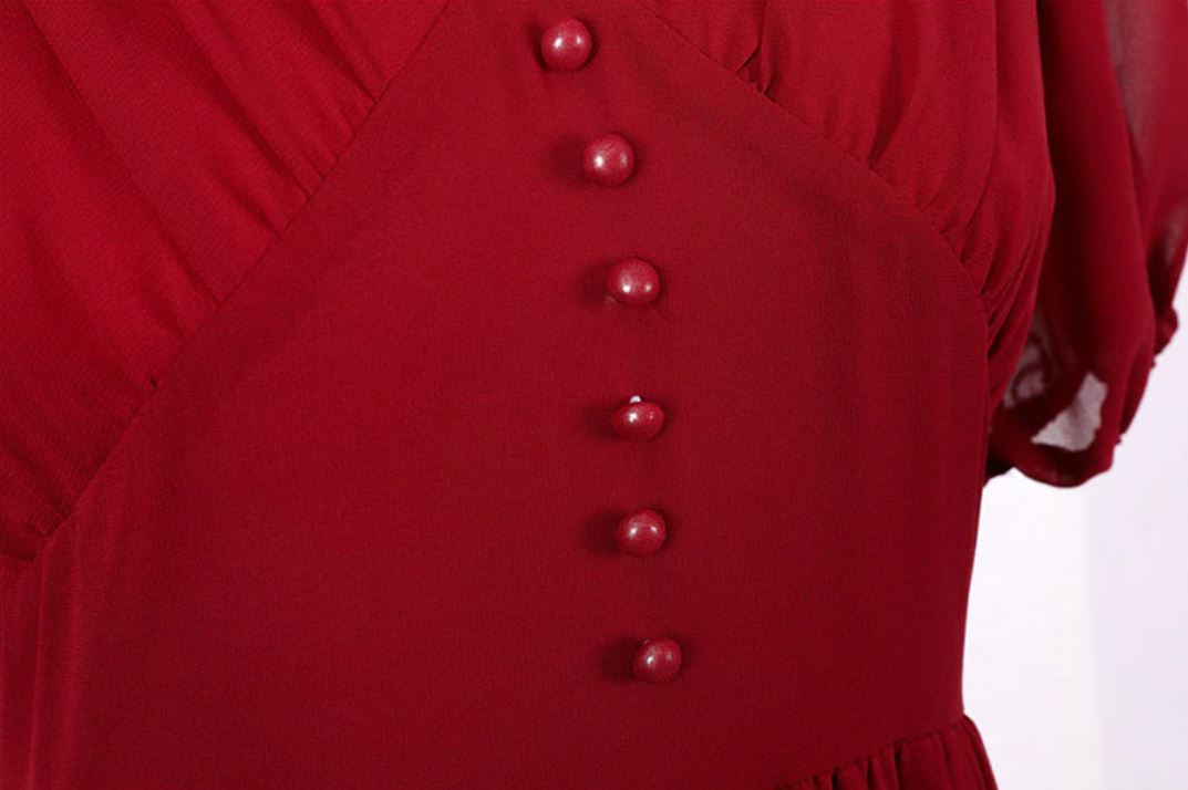 Rochie Lungă Vintage Anii 50 Bordeaux