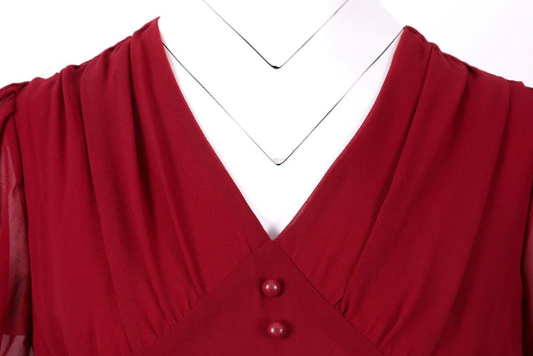 Rochie Lungă Vintage Anii 50 Bordeaux