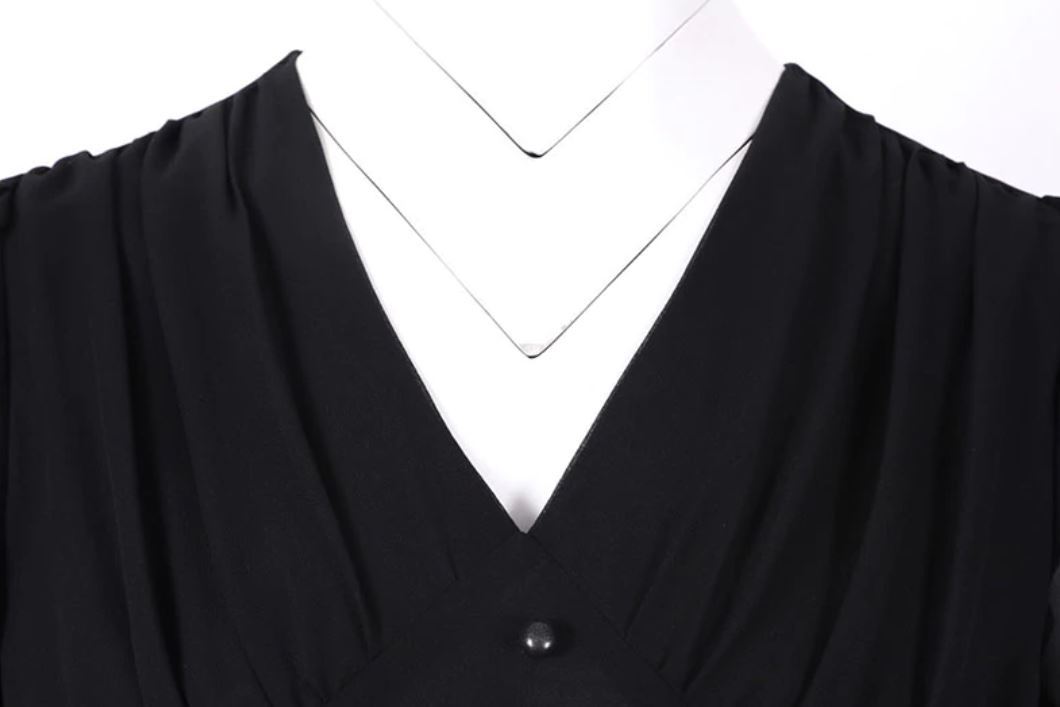 Rochie Neagră Lungă De Epocă Anii 50