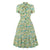 Rochie Vintage Verde Cu Maneca Scurta