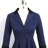 Rochie Vintage Cu Mânecă Lungă Bleumarin