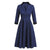 Rochie Vintage Cu Mânecă Lungă Bleumarin