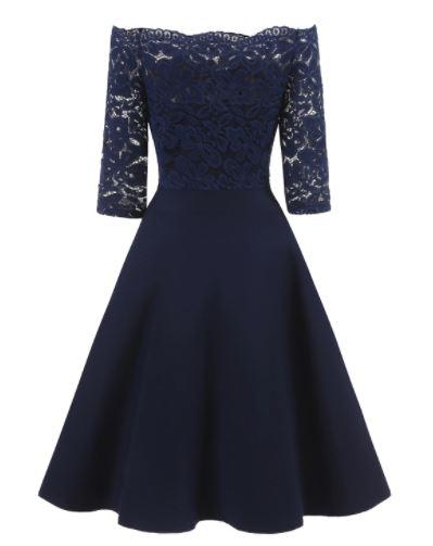 Rochie Anii 60 Pentru Nunta Bleumarin