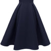 Rochie Vintage Bleumarin Cu Guler Cu Volane