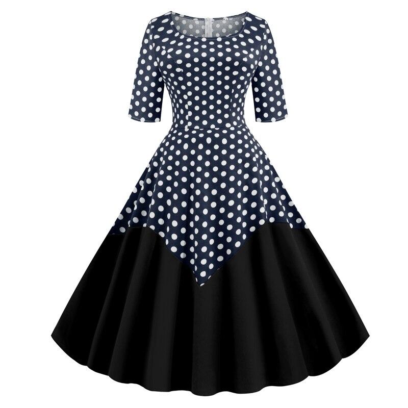Rochie Fără Bretele Cu Buline Albastre Anii 50