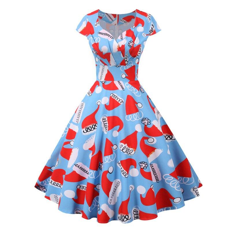 Rochie De Crăciun De Epocă Plus Size Albastră