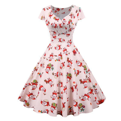 Rochie De Craciun Vintage Marime Plus Roz