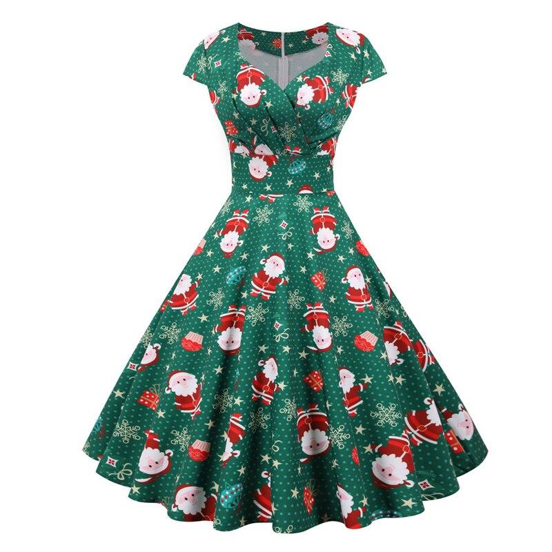 Rochie De Crăciun Vintage Marime Plus Verde