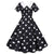 Rochie Vintage Neagra Cu Buline Albe