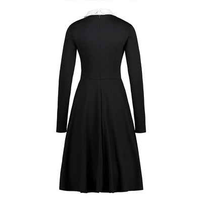 Rochie Neagră De Epocă Guler Alb