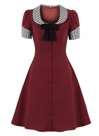 Rochie Vintage Pin Up Checkerboard