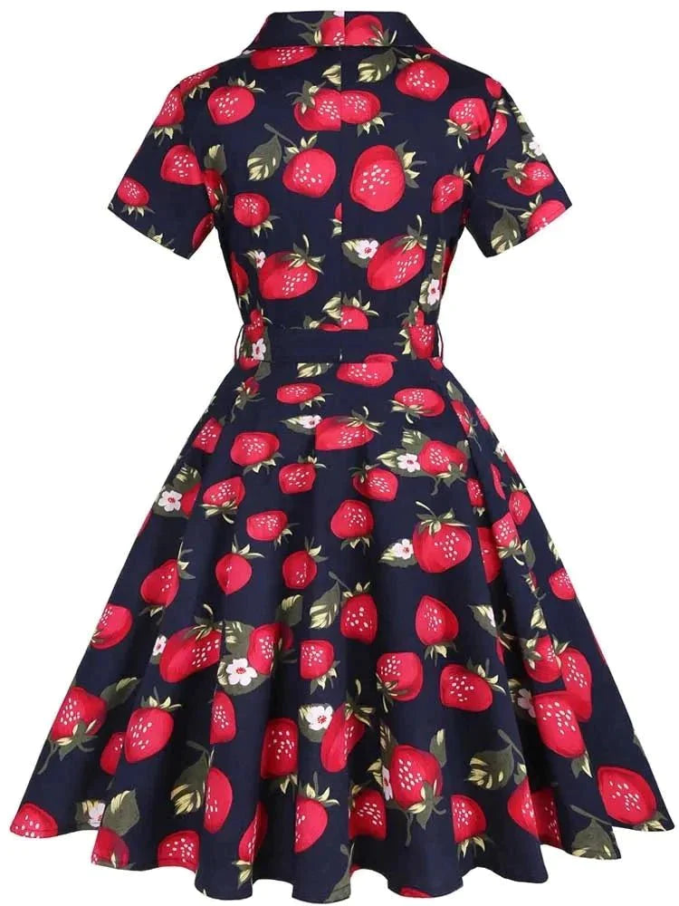 Rochie Vintage Strawberry Pin Up