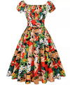 Rochie Vintage Pin Up Marime Plus Albă