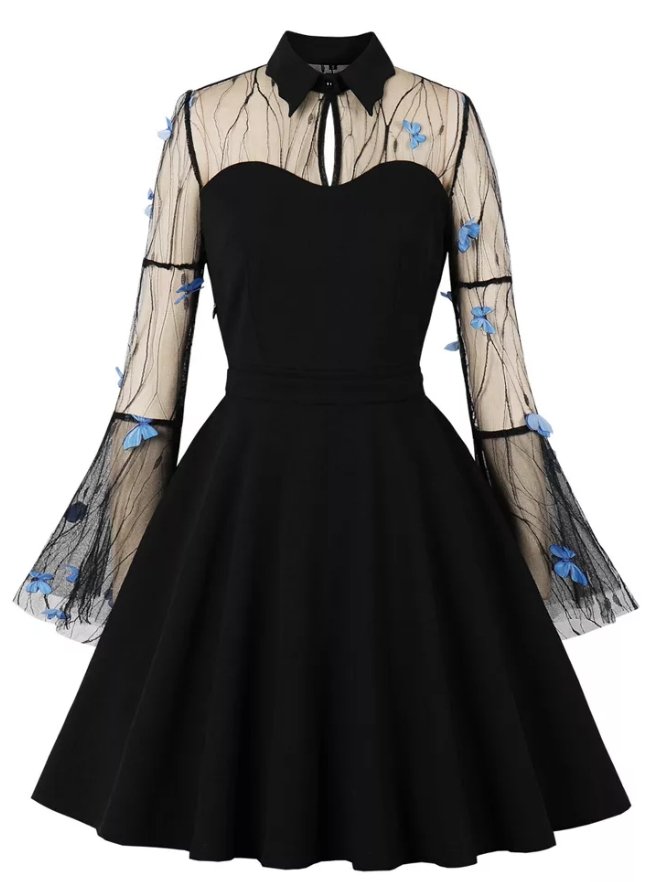 Rochie Vintage Pin Up Fluturi