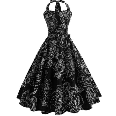 Rochie Vintage Pin Up Alb-Negru